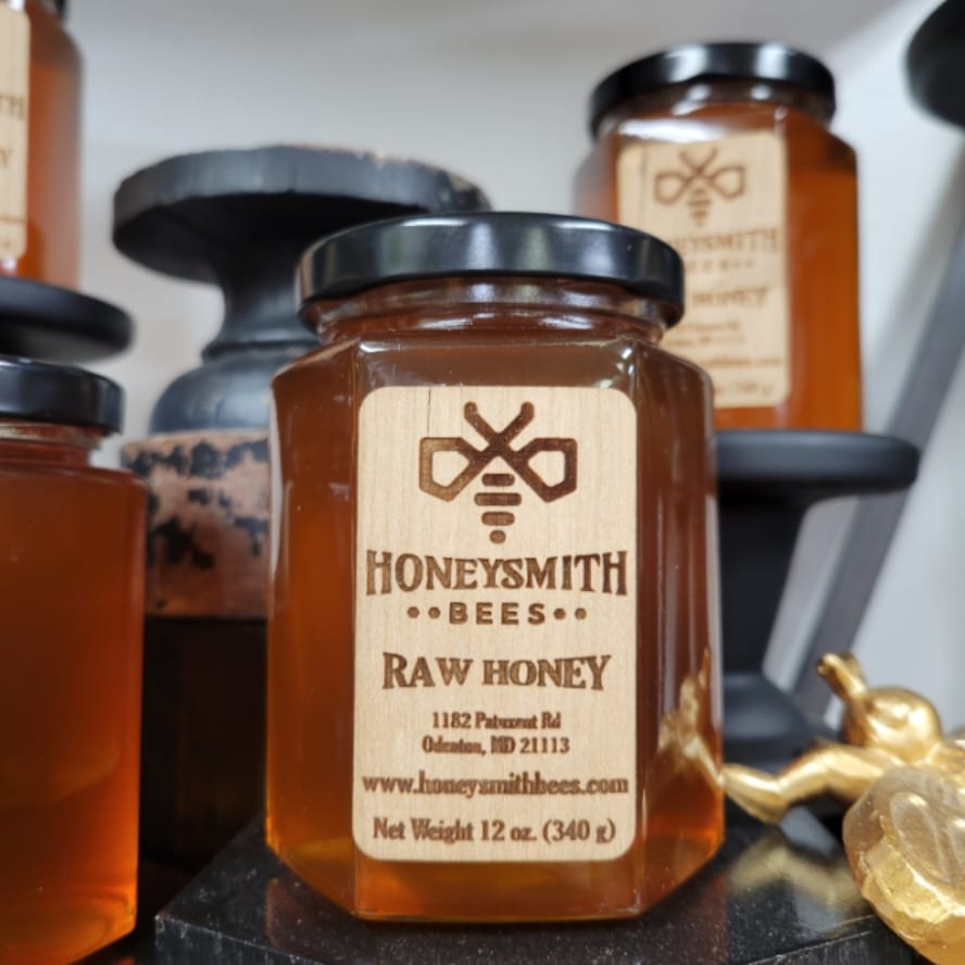 12oz Hexagon Jar Honey